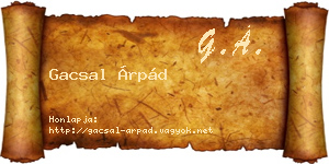 Gacsal Árpád névjegykártya
