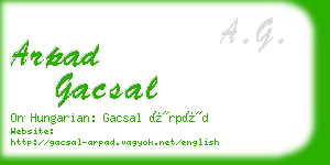 arpad gacsal business card